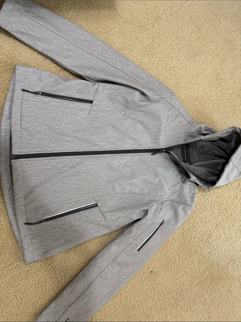 Free Country Light Gray Hooded Softshell Jacket